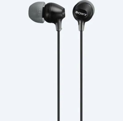 Earphones SONY MDR-EX15AP, Mic on cable, 4pin 3.5mm jack L-shaped, Cable: 1.2m, Black 128670 фото