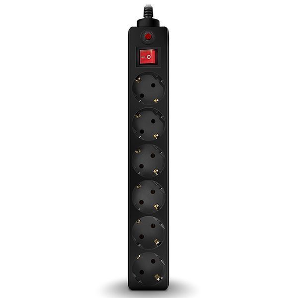 Surge Protector 6 Sockets, 3.0m, Sven Optima, BLACK, Retail color box, flame-retardant 76162 Imagini