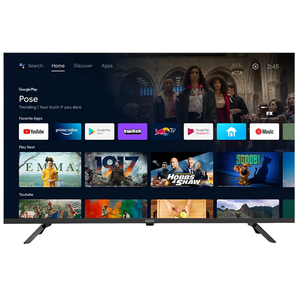 40" LED SMART TV OZON H40FN7500S, Full HD, Google TV, Black 242332 Imagini