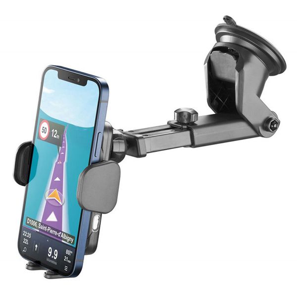 Suction Cup Car Holder Cellular, Hug Dual Pro With Wireless Charging 15W, Black 201068 фото