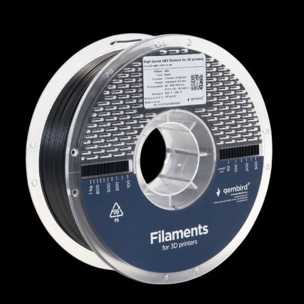 ABS 1.75 mm High Speed Filament Blue, 1 kg, Gembird, 3DP-ABS1.75HY-01-B 225581 фото