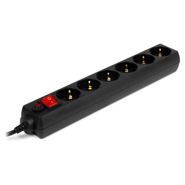 Surge Protector 6 Sockets, 3.0m, Sven Optima, BLACK, Retail color box, flame-retardant 76162 Imagini