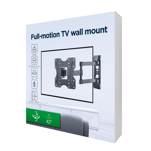 Wall Mount Gembird "WM-42ST-02" Black 23"-42", max.30kg, VESA mm: up 200 x 200, Wall distance: 56 ~ 231867 фото