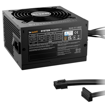 Power Supply ATX 650W be quiet! SYSTEM POWER 11, 80+ Bronze, 120mm, Active PFC, DC/DC, Temperature c 232989 Imagini