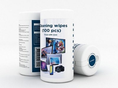 Cleaning wipes for screens with Alcohol Gembird "CK-AWW100-01", Tube 100 pcs. 143882 фото