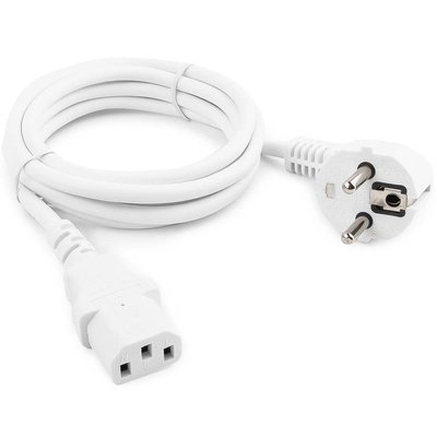 Power Cord PC-220V 1.8m Euro Plug WHITE, VDE approval, Cablexpert, PC-186W-VDE 37499 фото