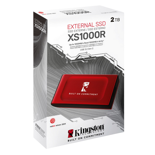 2.0TB Kingston External Portable SSD XS1000 BoC Red, USB 3.2 Gen 2 (69.5x32.6x13.5mm, 28.7g, R/W:105 234549 Imagini