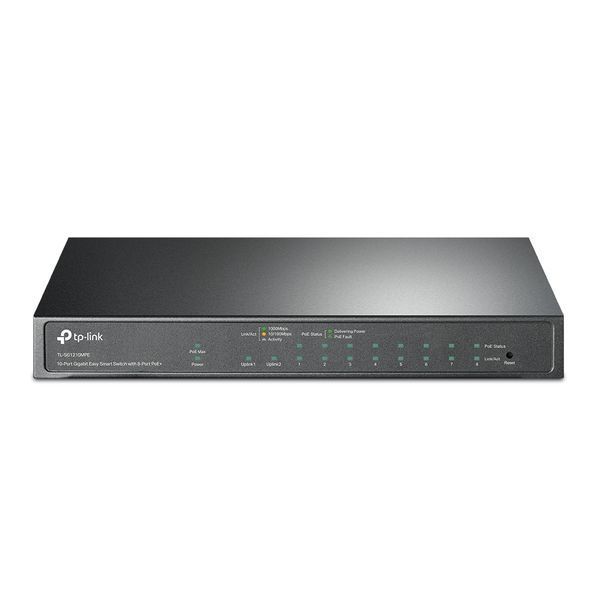 10-port 10/100/1000Mbps POE+ Easy Smart Switch TP-LINK "TL-SG1210MPE", 123W Budget, SFP, Steel Case 142737 Imagini