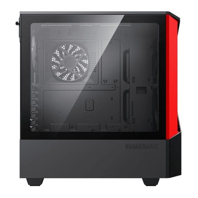 Case ATX GAMEMAX Contac COC, w/o PSU, 1x120 & 1x140mm ARGB fan, TG, 2xUSB 3.0, RGB HUB, Black/Red 128348 фото