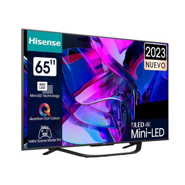 65" LED SMART Телевизор Hisense 65U7KQ, Mini LED, 3840x2160, VIDAA OS, Gray 206059 фото