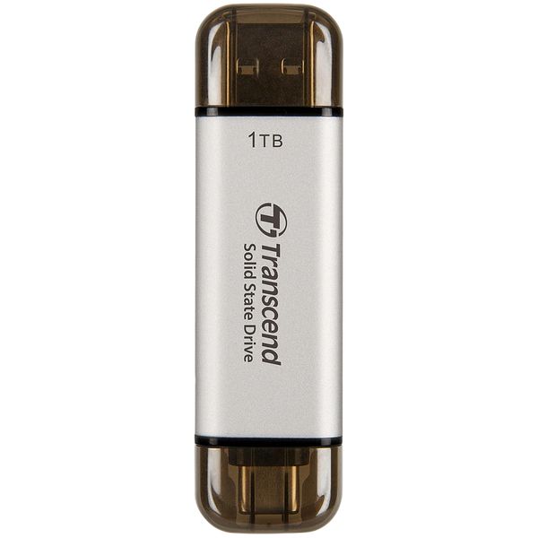 2.0TB Transcend Portable SSD ESD310S Silver, USB-A/C 3.2 (71.3x20x7.8 mm, 11g, R/W:1050/950 MB/s) 213923 фото