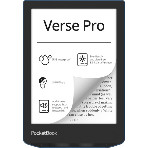 eBook Reader PocketBook Verse PRO, Azure, 6" E Ink&reg;Carta&trade; (1448&times;1072) 216136 Imagini