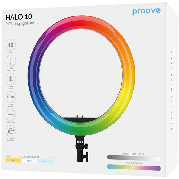 RGB Ring Light Lamp Proove Halo 10, White 235152 фото