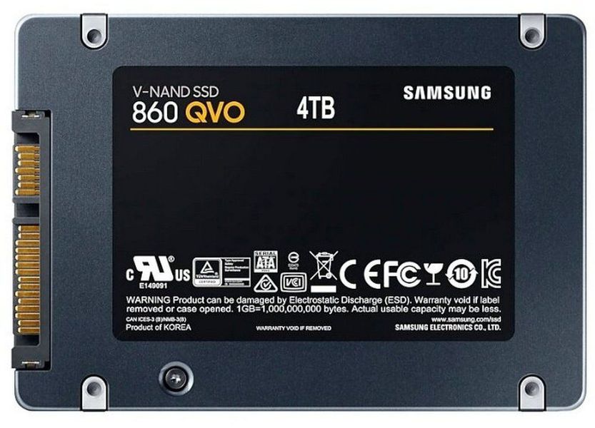 2.5" SATA SSD 4.0TB Samsung 870 QVO "MZ-77Q4T0BW" [R/W:560/530MB/s, 98/88K IOPS, MJX, 4bit MLC] 124004 фото