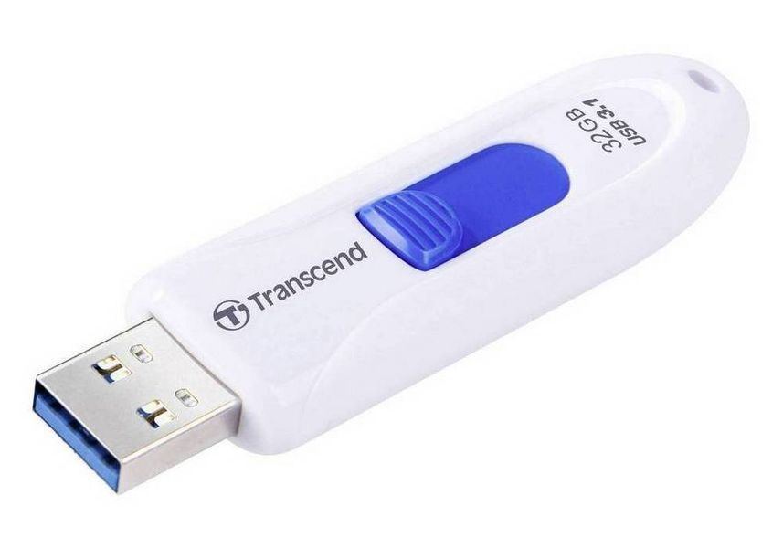 32GB USB3.1 Flash Drive Transcend "JetFlash 790", White, Slider (R/W:90/25MB/s) 67156 фото
