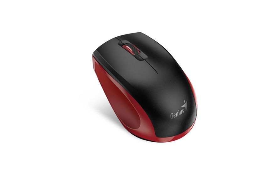 Wireless Mouse Genius NX-8006S, 1200 dpi, 3 buttons, Ergonomic, Silent, BlueEye, 1xAA, Black/Red 145730 фото