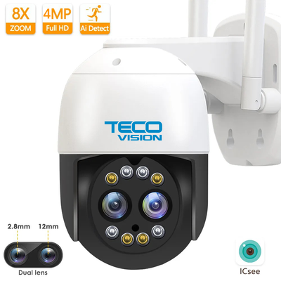 TECO VISION 4 Megapixeli lentile duble unghi de vedere 360° audio + microfon 128 GB WIFI PTZ Dome 36-8-101 фото