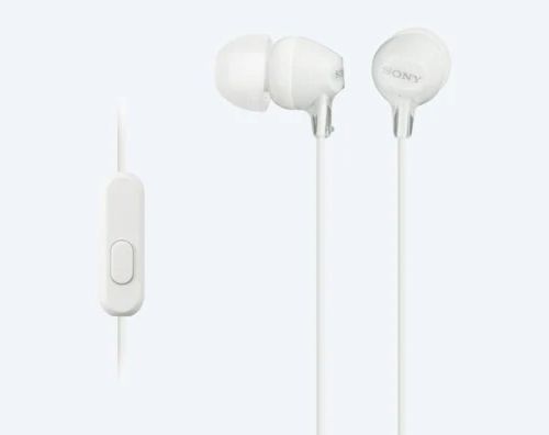 Earphones SONY MDR-EX15LP, 3pin 3.5mm jack L-shaped, Cable: 1.2m, White 128678 фото