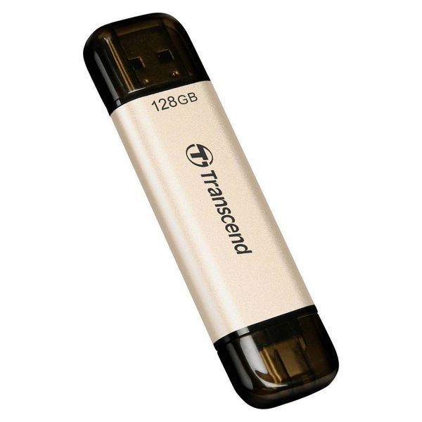 128GB USB3.1/Type-C Flash Drive Transcend "JetFlash 930C", Gold, Classic Cap,OTG (R/W:420/400MB/s) 127071 фото