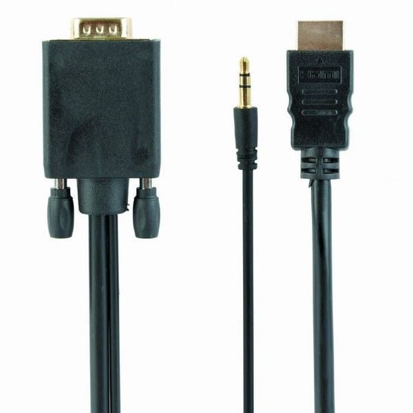 Cable HDMI to VGA+3.5mm jack 3.0m Cablexpert male-male, V1.4, Black, A-HDMI-VGA-03-10 84354 фото