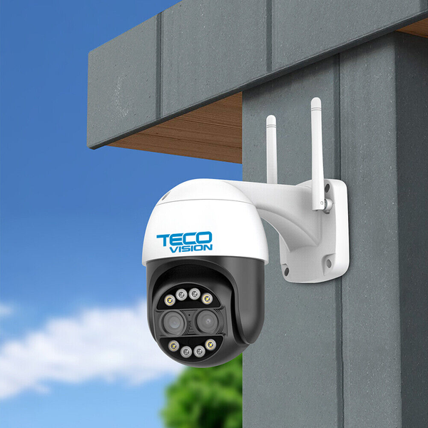 TECO VISION 4-мегапиксельная двойная линза с углом обзора 360°, аудио + микрофон, 128 ГБ, купольная камера WIFI PTZ 36-8-101 фото