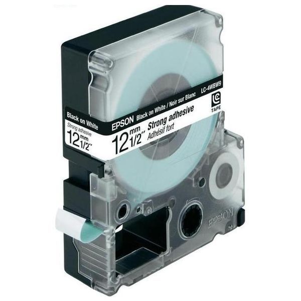 Tape Cartridge EPSON LK4WBW; 12mm/9m Strong Adhesive, Black/White, C53S654016 105277 фото
