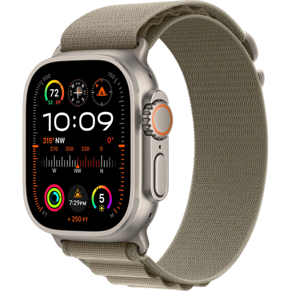 Apple Watch Ultra 2 GPS + Cellular 49mm Titanium Case with Olive Alpine Loop - Medium, MREY3 209175 фото