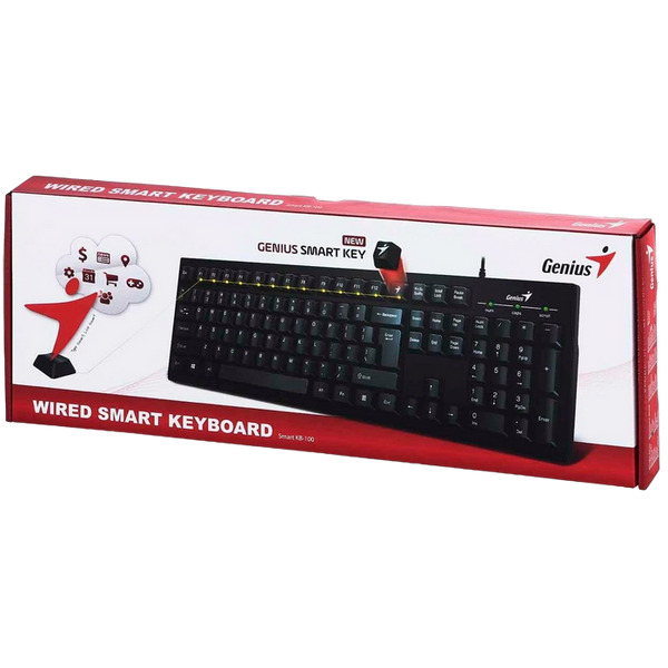 Keyboard Genius Smart KB-100XP, Fn keys, Spill-Resistant, Palm Rest, Curve key cap, 1.5m, Black, USB 207090 фото