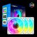 PC Case Вентилятор GAMEMAX KF300 WH, 3xARGB Вентилятор Kit, 120mm, 
