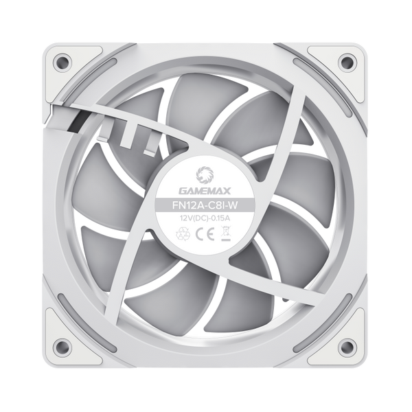 PC Case Fan GAMEMAX KF300 WH, 3xARGB Fan Kit, 120mm, 31.21dB, 800-1600RPM, Remote+ Hub, White 207479 фото