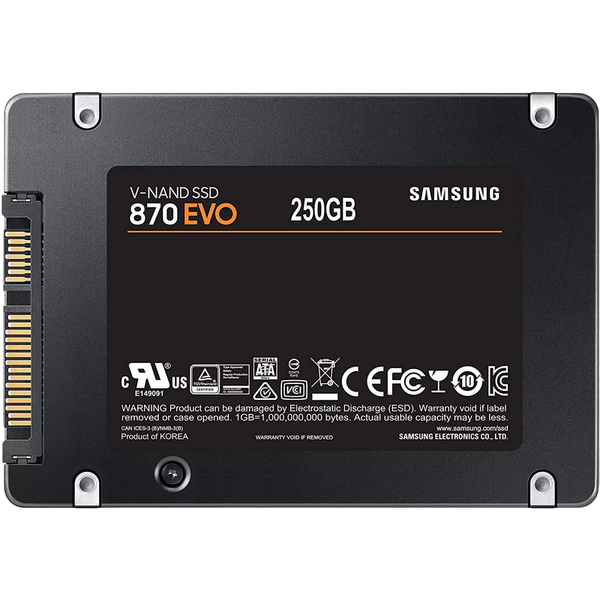 2.5" SATA SSD 250GB Samsung 870 EVO "MZ-77E250B" [R/W:560/530MB/s, 98K IOPS, MGX, V-NAND 3bit MLC] 145557 фото