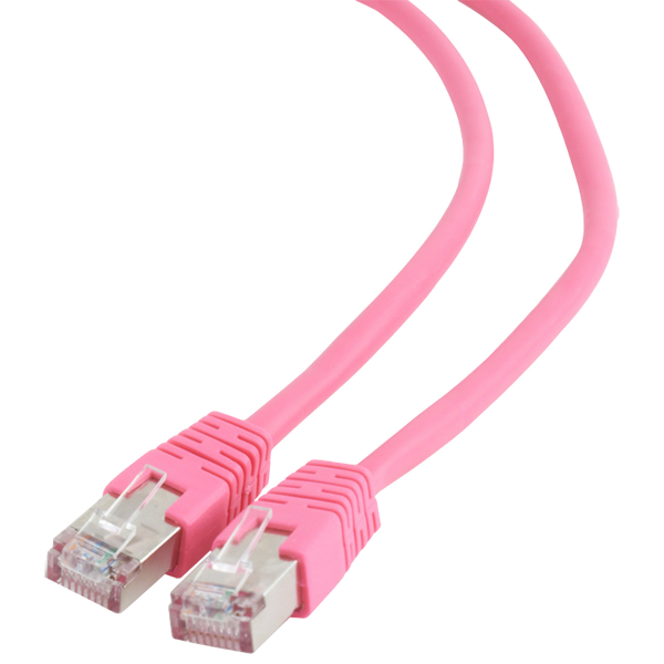 Patch Cord Cat.6/FTP, 1 m, Pink, PP6-1M/RO, Cablexpert 88015 фото