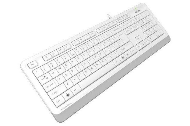 Keyboard A4Tech FK10, Multimedia Hot Keys, Laser Inscribed Keys , Splash Proof, White/Grey, USB 112651 фото