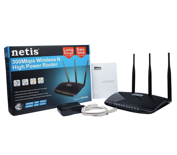 Wi-Fi N Netis Router, "WF2533", 300Mbps, 3x5dBi Detachable Antenna 69647 фото