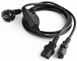 Power Cord PC-220V 2m Euro Plug, Y-cord 1.55m+Y neck 0.45m+0.45m, Cablexpert, PC-186-ML6 37498 фото 1