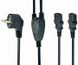 Power Cord PC-220V 2m Euro Plug, Y-cord 1.55m+Y neck 0.45m+0.45m, Cablexpert, PC-186-ML6 37498 фото 2
