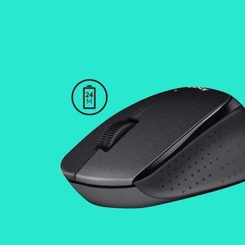 Wireless Mouse Logitech B330 Silent Plus, 1000 dpi, 3 buttons, Ergonomic, 78g., 1xAA, 2,4Ghz, Black 87321 Imagini