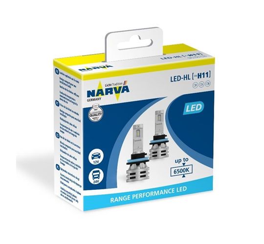 Lampi LED NARVA H8, H11, H16 LED 6500K Range Performance 18036 фото