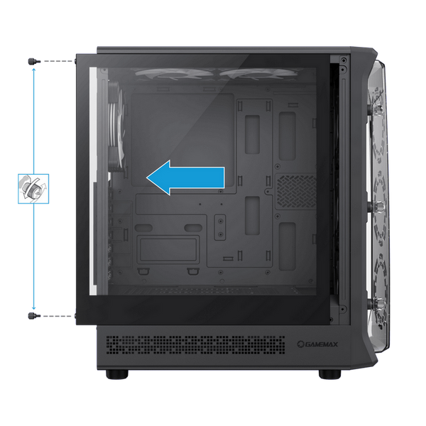 Case EATX GAMEMAX Starlight 2 AB, w/o PSU, 0.4mm, 6x120mm ARGB, Front Acrylic,Transparent panel, 1xU 224092 Imagini
