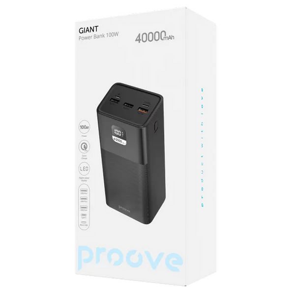 Acumulator extern 40000mAh Proove Giant 100W,Black 235680 Imagini
