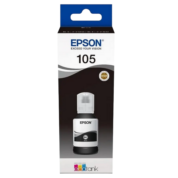 Ink Epson C13T00Q140, 105 EcoTank Ink Bottle, Black 93034 фото