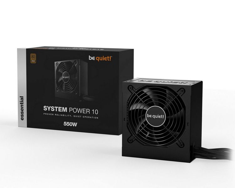 Power Supply ATX 550W be quiet! SYSTEM POWER 10, 80+ Bronze,Active PFC, DC/DC, Flat cables,120mm fan 147222 фото