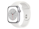 Apple Watch Series 8 GPS, 45mm Silver Aluminium Case with White Sport Band, MP6N3 145336 фото 1