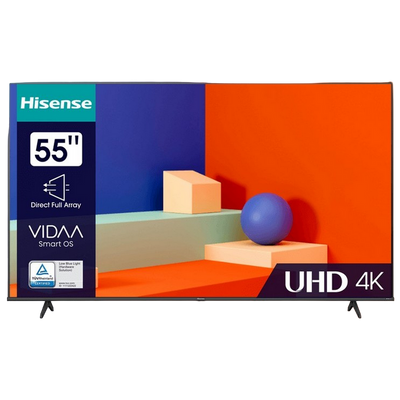 55" LED SMART TV Hisense 55A6K, Real 4K, 3840x2160, VIDAA OS, Black 208321 фото
