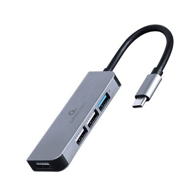 USB 3.0 Hub 4-port: Type-C to 3*USB2.0/1*USB3.1, Gembird "UHB-CM-U3P1U2P3-01", Silver 148899 фото