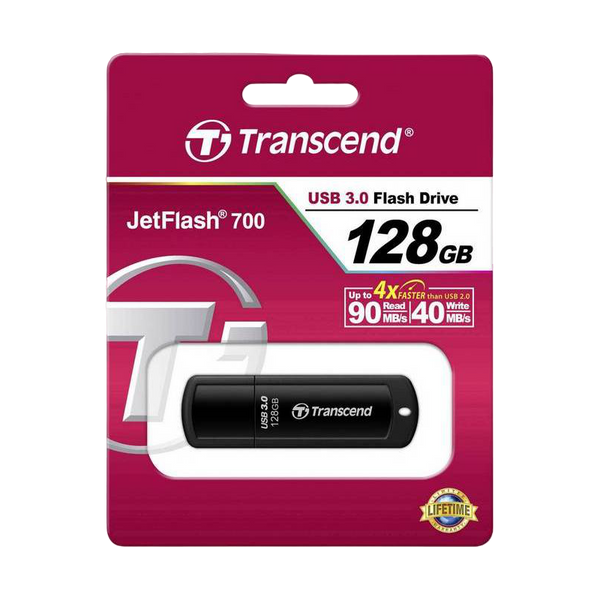 128GB USB3.1 Flash Drive Transcend "JetFlash 700", Black, Classic Cap (R/W:90/40MB/s) 76061 Imagini