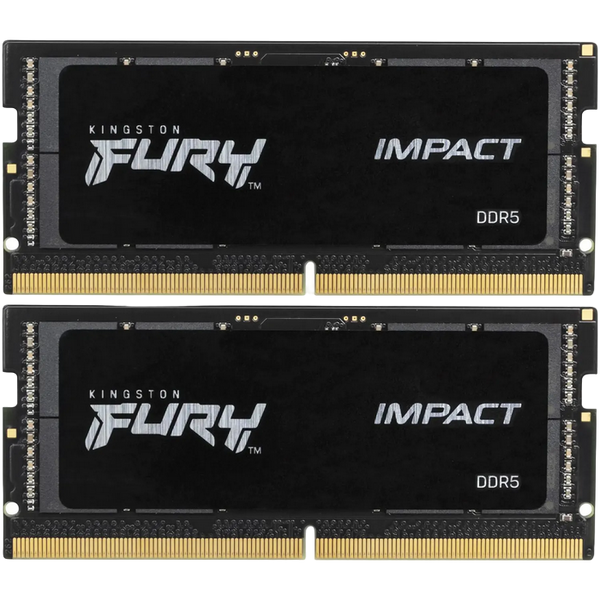 32GB DDR5-5600MHz SODIMM Kingston FURY Impact (Kit of 2x16GB) (KF556S40IBK2-32), CL40, 1.25V, Black 205027 фото