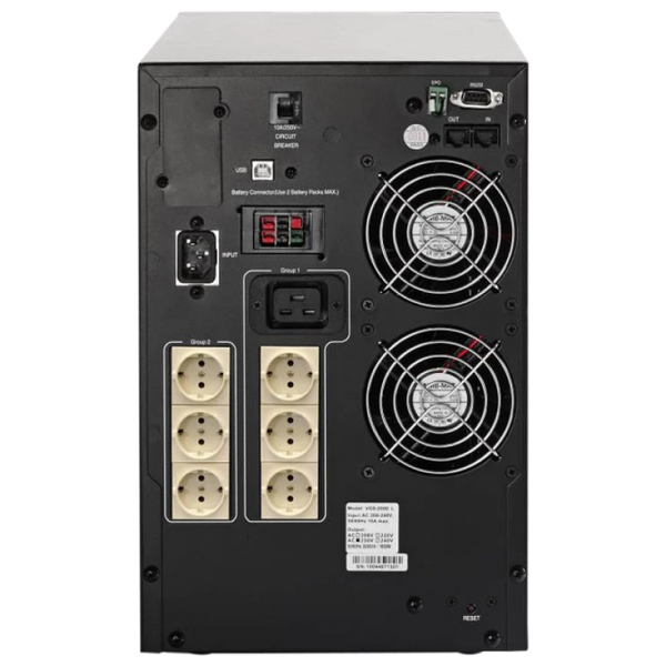 UPS PowerCom VGS-3000, Tower, 3000VA/2700W, Online, LCD, USB,SNMP SLOT, Ex. Batt. Con., 6xSchuko 121481 фото