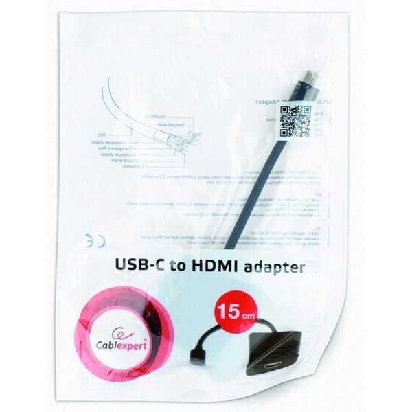 Adapter Type-C to HDMI socket 0.15m Cablexpert, Supports max.4K*2K resolution (30MHz) A-CM-HDMIF-01 122840 фото