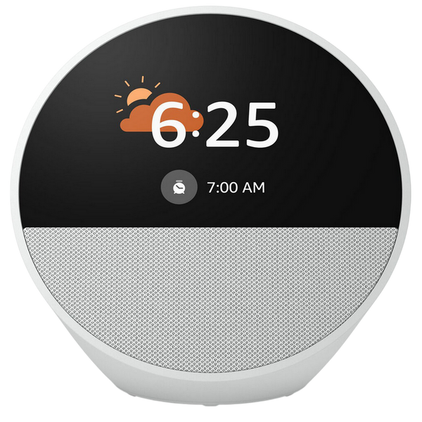 Amazon Echo SCratiță Smart Alarm Clock with Alexa (2024), Glacier White 237700 Imagini